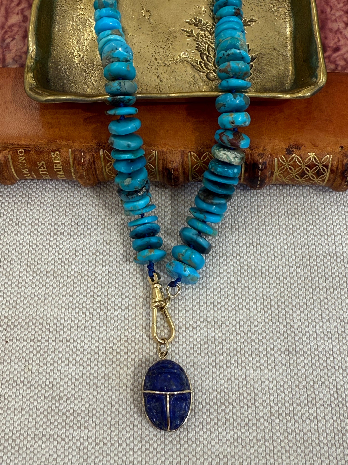 Lapis Scarab Necklace
