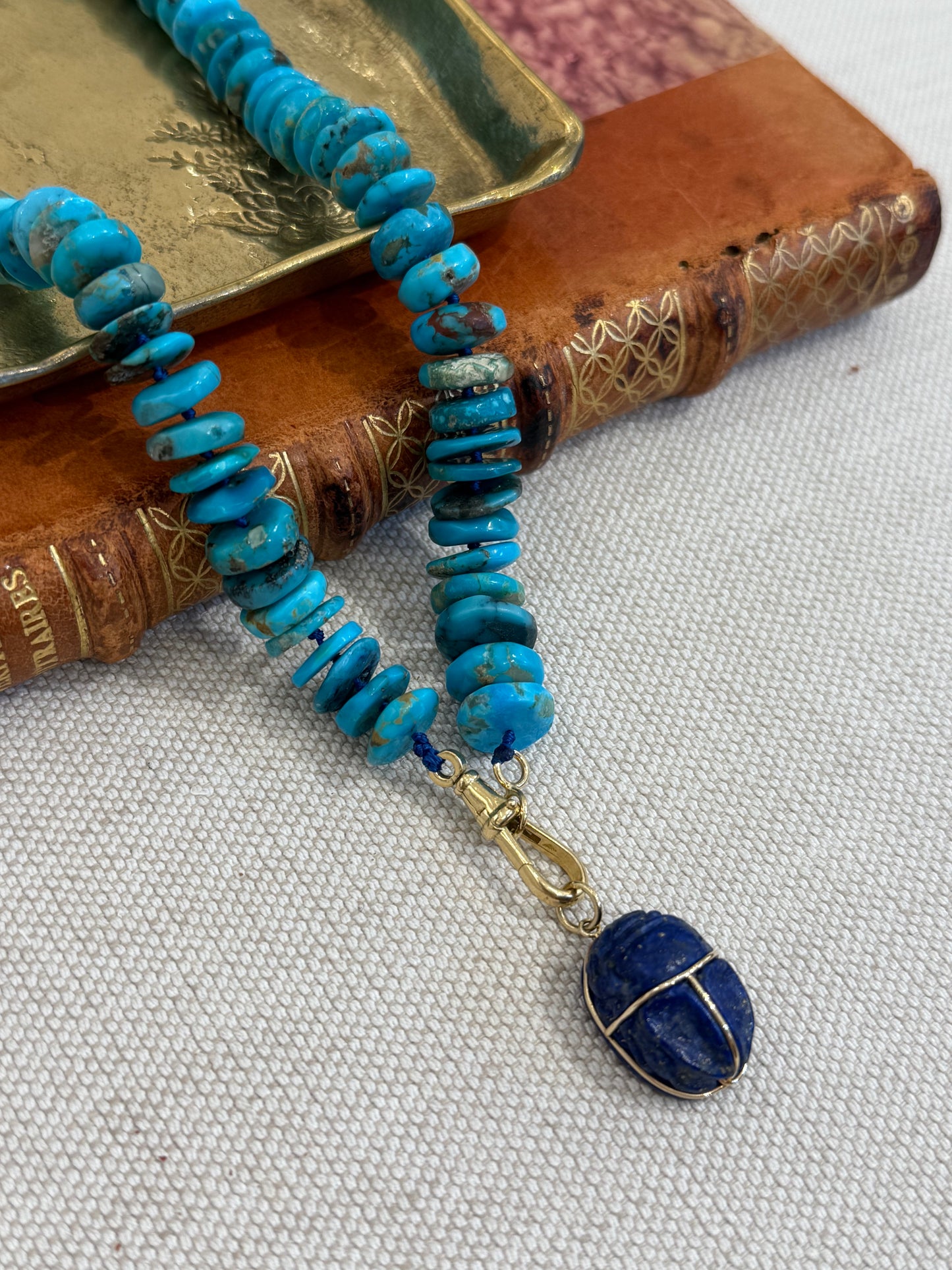 Lapis Scarab Necklace