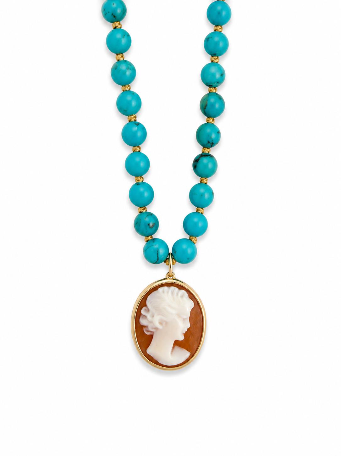 Turquoise Cameo necklace