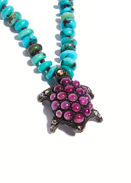 Ruby Turtle Necklace