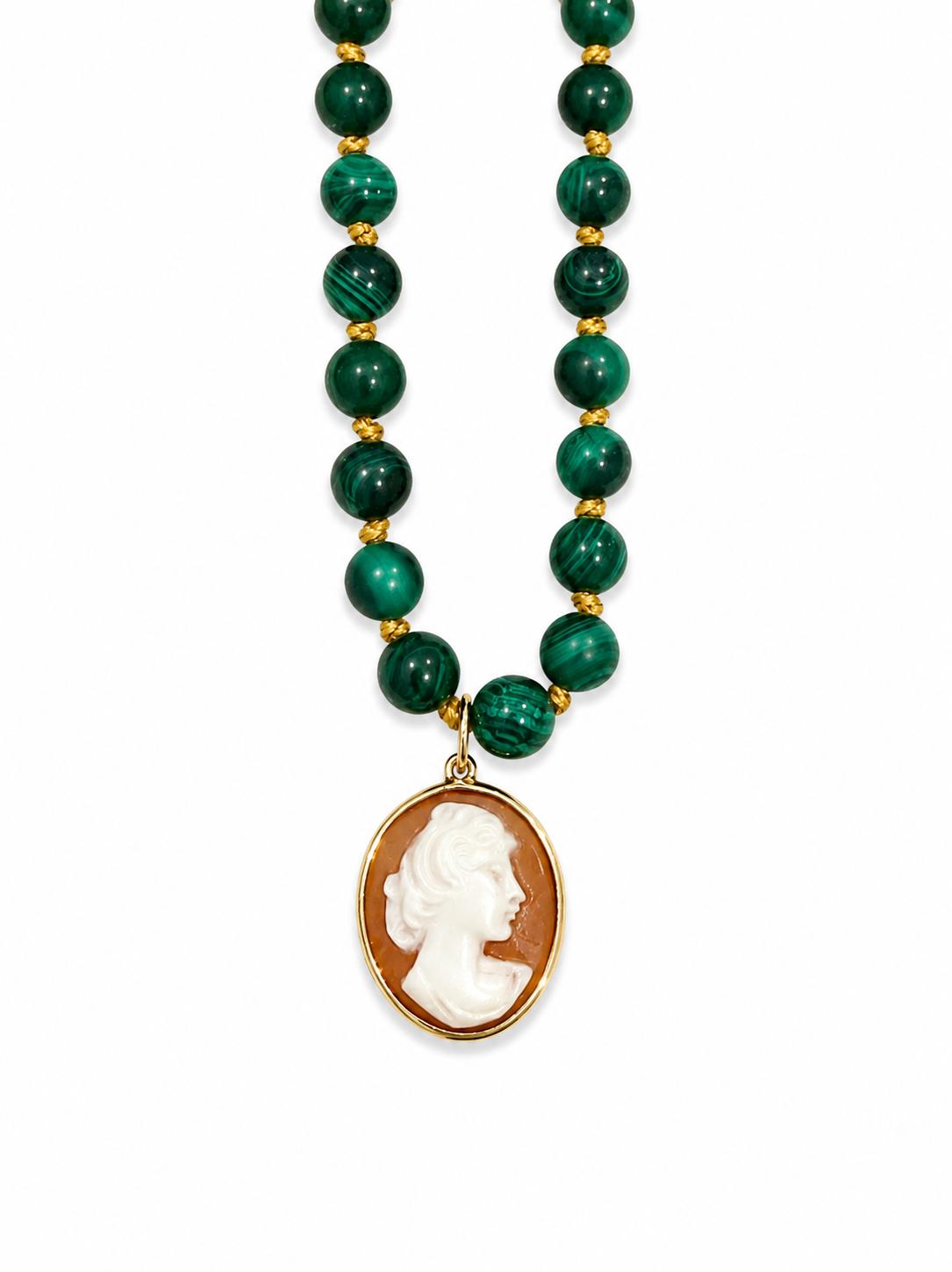Malachite Cameo necklace