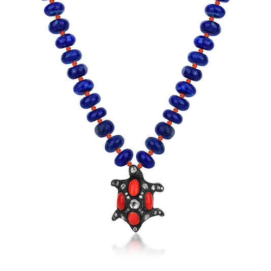 Coral Turtle Necklace