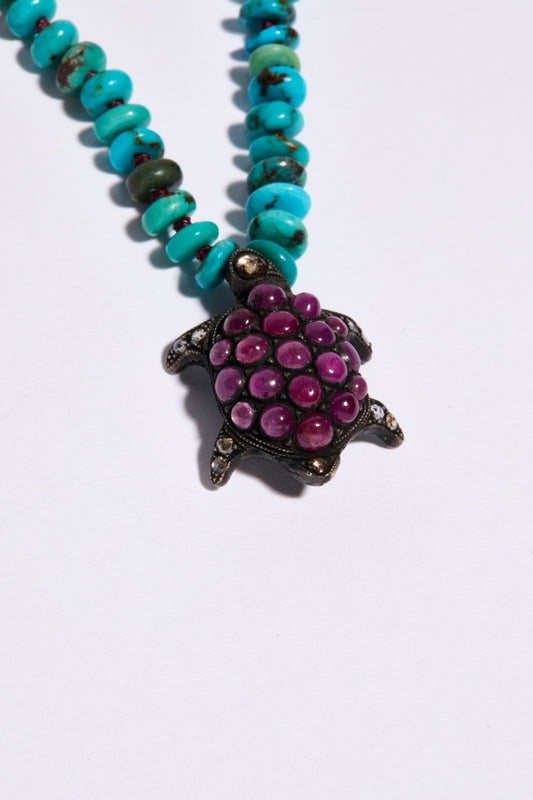 Ruby Turtle Necklace