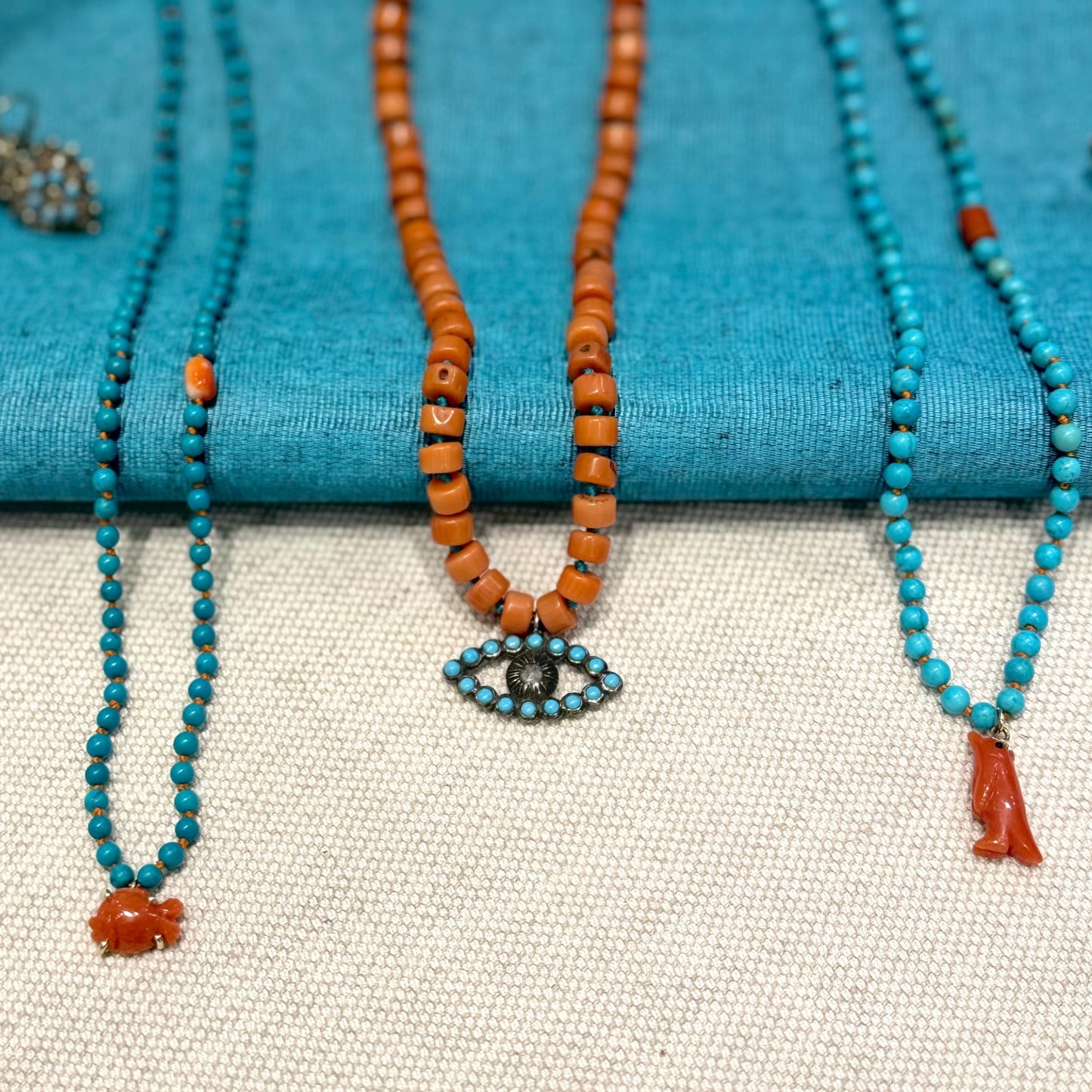 Rosecut Diamond Turquoise Necklace