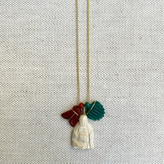 Jade Ivory Carnelian Necklace